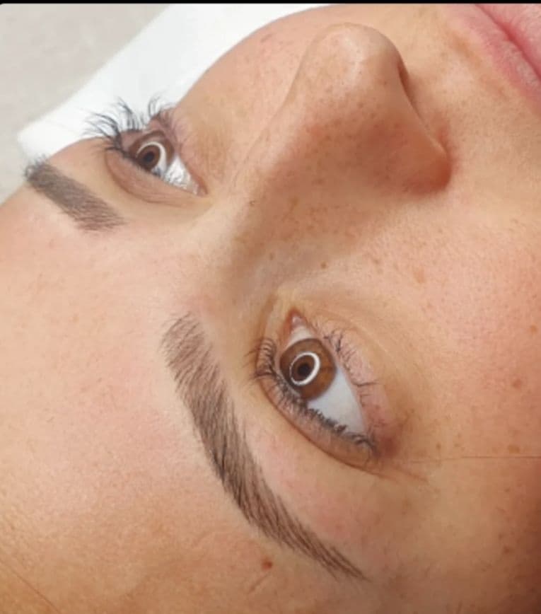 Machine hairstrokes result - natural finish